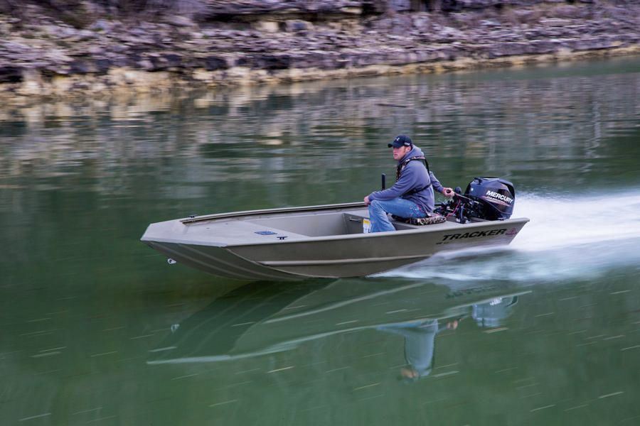 Jon Boat Fuoribordo Grizzly Tracker Da Pesca Sportiva In