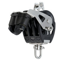bozzello triplo con grillo girevole / arricavo / strozzascotte per barche a vela (&oslash; max. cima : 12 mm) PBB 50 - SWL = 700 KG Seld&eacute;n