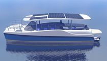 catamarano a motore : barca open entrobordo (ibrido diesel / elettrico) E-MC30 SOLAR Motorcat