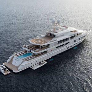 mega-yacht da crociera / raised pilothouse / con eliporto / con piscina