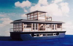 barca a motore house-boat entrobordo / fluviale