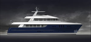 motor-yacht per spedizione / explorer / raised pilothouse / con scafo dislocante
