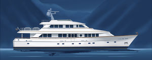 super-yacht di lusso tradizionale / raised pilothouse / con scafo dislocante