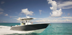 barca open fuoribordo / bimotore / da pesca sportiva / con T-top