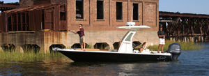bay boat fuoribordo / con console centrale / da pesca sportiva / max. 10 persone