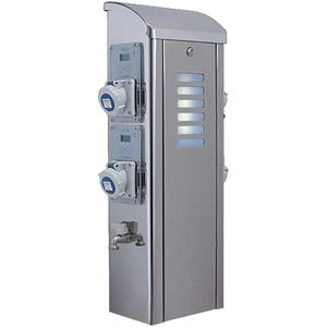 colonnina di distribuzione elettrica / con illuminazione incorporata / per pontile