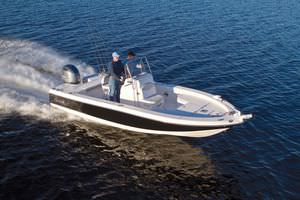 bay boat fuoribordo / con console centrale / da pesca sportiva / max. 8 persone