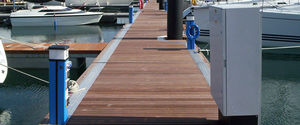 colonnina di distribuzione elettrica / di distribuzione di acqua / con illuminazione incorporata / per pontile