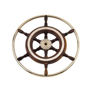 volante per barca a motore in acciaio inox / in mogano / tradizionale