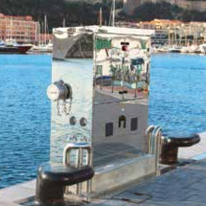 colonnina di distribuzione elettrica / di distribuzione di acqua / per pontile / in acciaio inossidabile