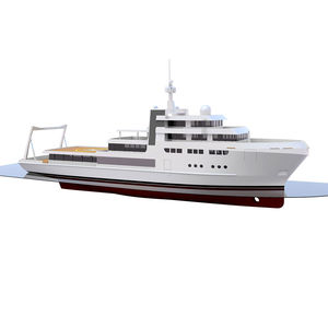 mega-yacht da crociera / explorer / raised pilothouse / in acciaio