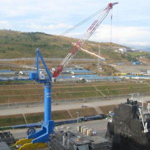 gru per cantiere navale / su rotaie / di tipo level luffing