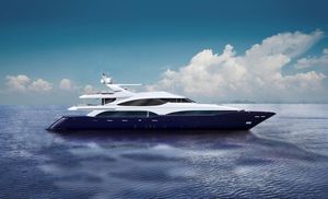 super-yacht da crociera / raised pilothouse / in composito / con scafo dislocante