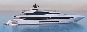 mega-yacht da crociera / con cabina di pilotaggio / in acciaio