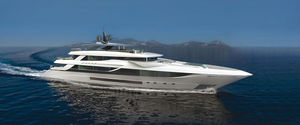 mega-yacht da crociera / con cabina di pilotaggio / in alluminio / in acciaio