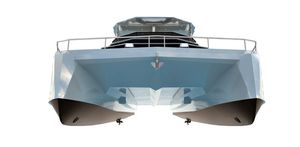 motor-yacht catamarano / da crociera / con fly / in fibra di vetro