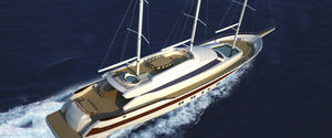 sailing-superyacht di lusso da crociera / motorsailer / con cockpit chiuso