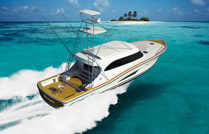 motor-yacht da pesca sportiva / con cabina di pilotaggio / con scafo dislocante