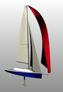 barca a vela con chiglia da regata / con poppa aperta / a chiglia retrattile / con bompresso