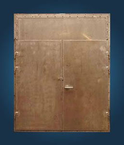 porta per nave / antifiamma / doppia / in acciaio inossidabile