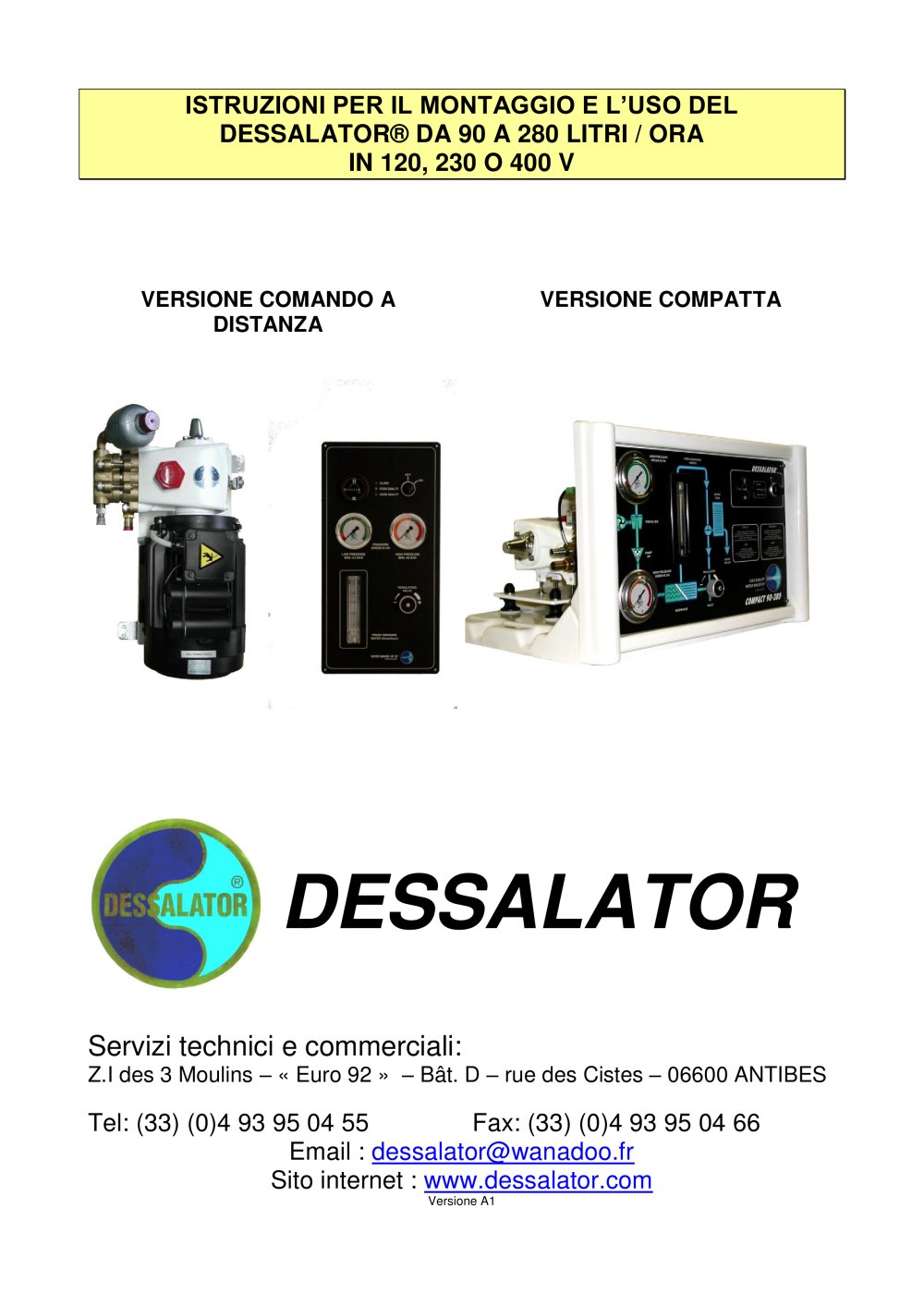 D 90 TO D 280 - Dessalator