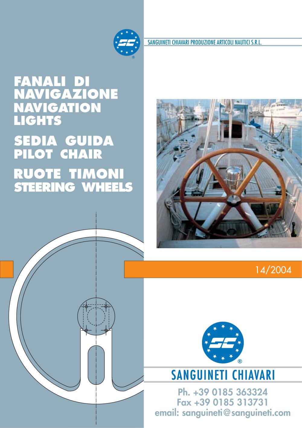 RUOTE TIMONI, SEDIA GUIDA, FANALI DI NAVIGAZIONE - Sanguineti Chiavari