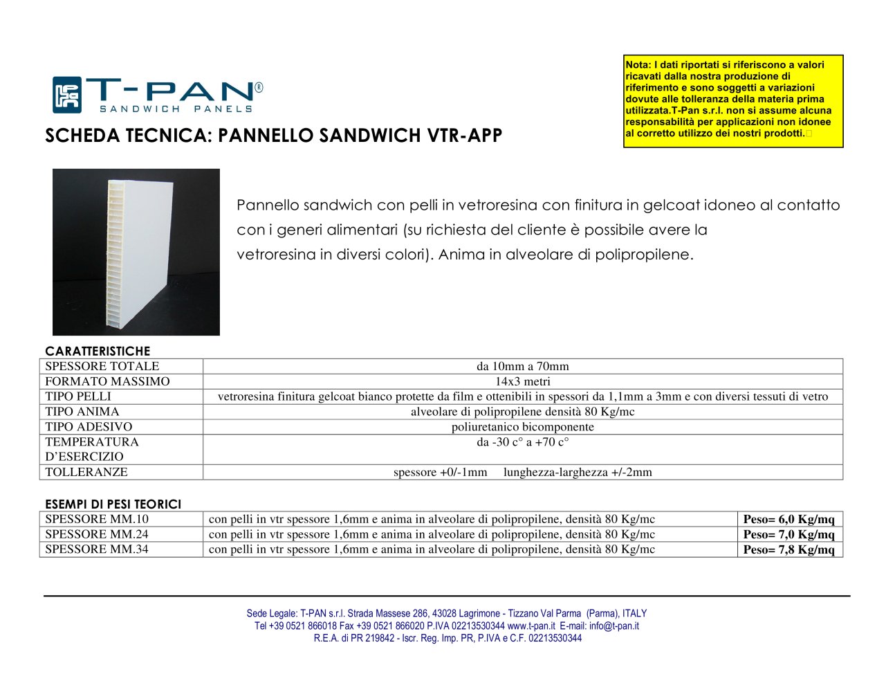 Pannello Sandwich Vtr-App - T-PAN