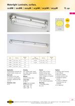 watertight ceiling-mounted luminaire for ships