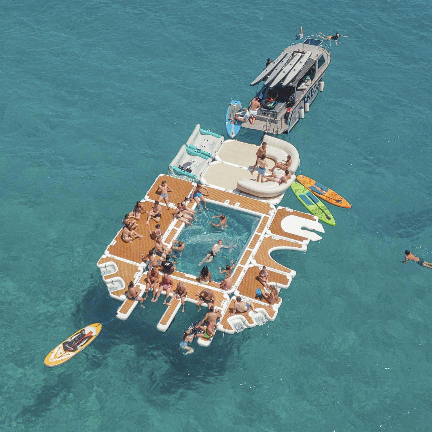 Piattaforma galleggiante gonfiabile per mare Jet Ski Motor C Dock & Water Bag Jet Ski Motor Dock galleggiante per adulti sport acquatici per bambini  26