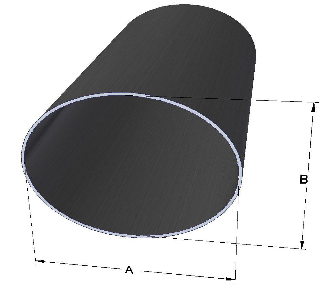 Tubo quadrato in fibra di carbonio: diametro interno cerchio: 1 mm Diametro esterno: 2 mm Lunghezza: 500 mm; (20 pz