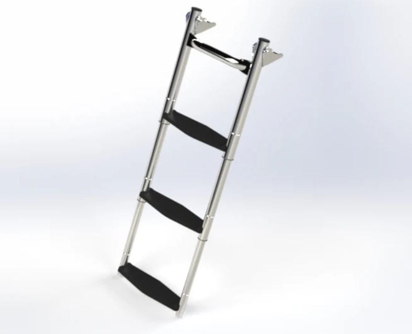 Jrifedptry 1 Scaletta Pieghevole A 5 Gradini Per Barca A Vela, Kayak, Colore Rosso