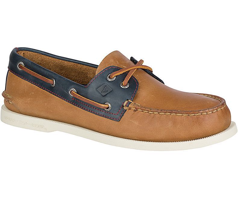 Sperry Authentic Original 2-Eye - Scarpe Basse Uomo In Pelle, Suola Antiscivolo Razor-Cut, Comfort Ortholite