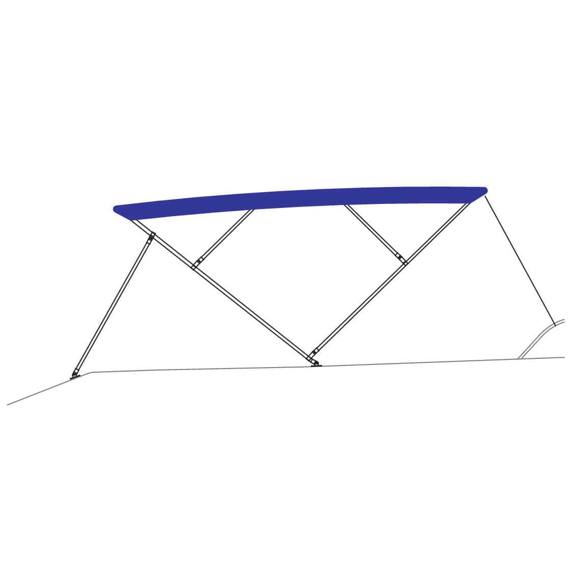 PIMAR Tendalino Bimini 3 Archi In Alluminio Anodizzato 25 MM Diverse Misure E Colori. Barca GOMMONE (Bianco, 180X150X140 - Foto 5