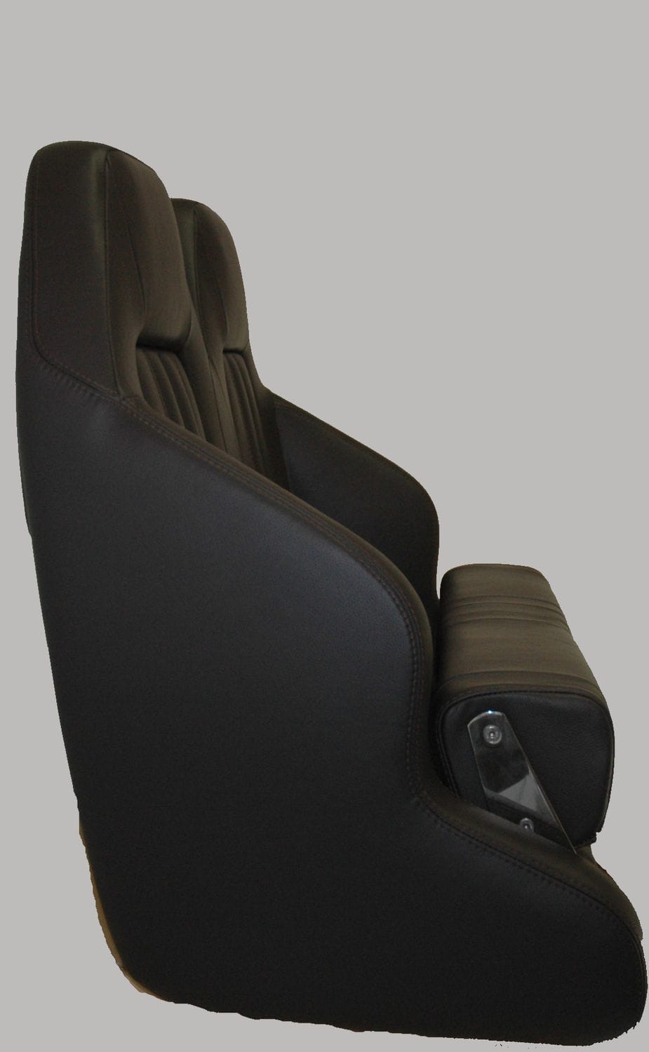 Leader Accessories Pro Casting - Seggiolino Barca A 2 Posti Con Schienale Alto - Pelle Nappa Qualità Marina - Nero Antracite