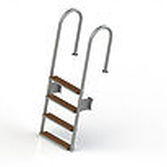 scaletta per pontile / fissa / di imbarco / in acciaio inox