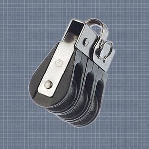 bozzello con cuscinetti lisci / triplo / con attacco fisso / cima max. 6 mm