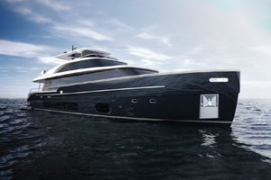 motor-yacht da crociera / con fly / V-drive / in fibra di carbonio