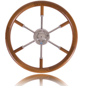 volante per barca a motore in teak 1