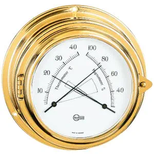 Barigo Barometro Nautico In Ottone - Oro, Quadrante Bianco, Da Parete, Per Appassionati Di Mare - Foto 4