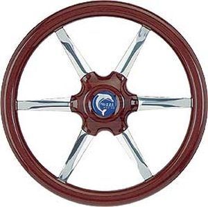 volante per barca a motore in legno