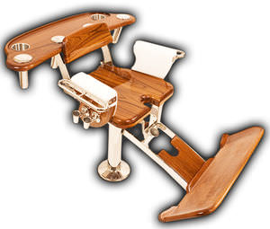 sedia da combattimento in teak / per barca / con braccioli