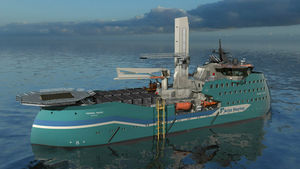 nave di supporto offshore per parco eolico