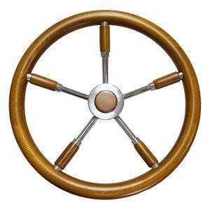 volante per barca a motore in teak 1