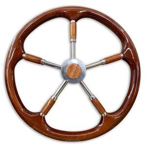 volante per barca a motore in teak 1
