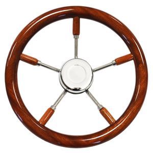 volante per barca a motore in teak 1