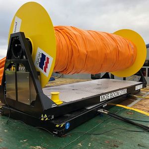 avvolgitore per barriera antinquinamento