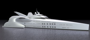 mega-yacht di lusso trimarano a motore 1