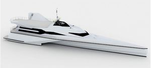 super-yacht di lusso trimarano a motore 1