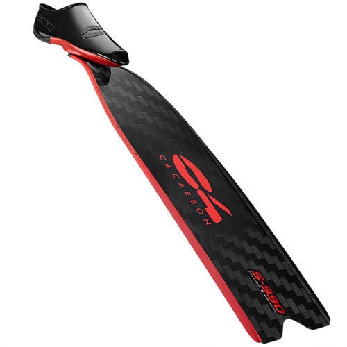 Pinne per pesca subacquea - S-990  - Maverick America LLC (C4 USA) - in carbonio / a scarpetta / rossa