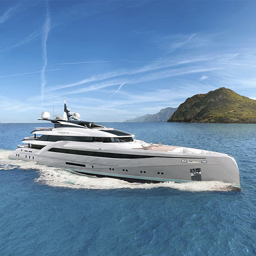 Mega-yacht da crociera - NUVOLARI LENARD - TURQUOISE YACHTS - raised pilothouse / con 10 cabine / in acciaio